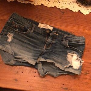 Hollister brand distressed denim shorts